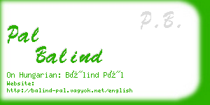 pal balind business card